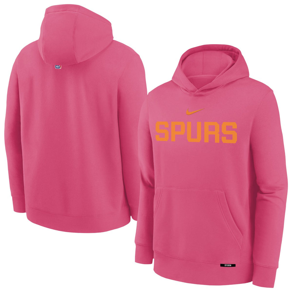 Nike San Antonio Spurs Youth 2025/26 City Edition Club Fleece Pullover Hoodie Pink