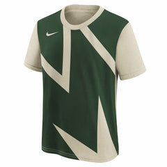 Nike Milwaukee Bucks Youth 2025/26 City Edition Max90 T-Shirt Cream/Hunter Green