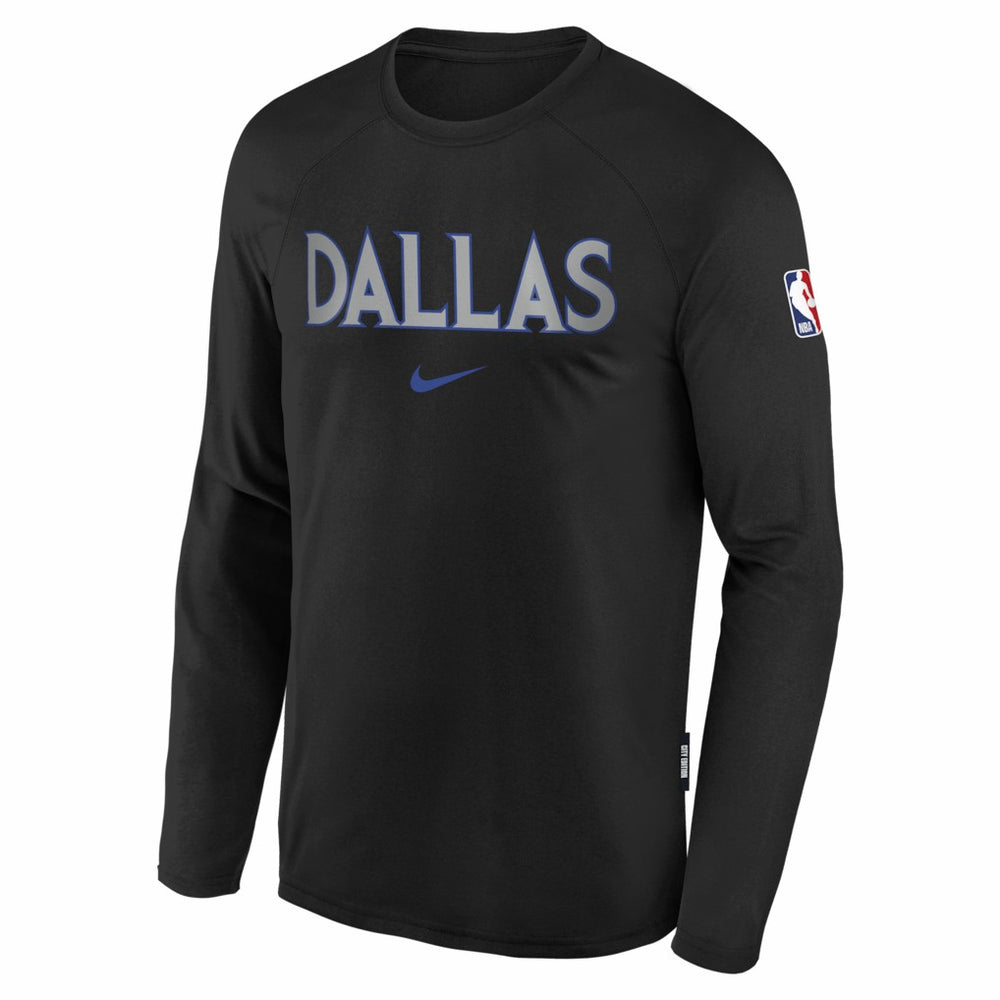 Nike Dallas Mavericks Youth 2025/26 City Edition Dri-Fit Long Sleeve Game Top Black