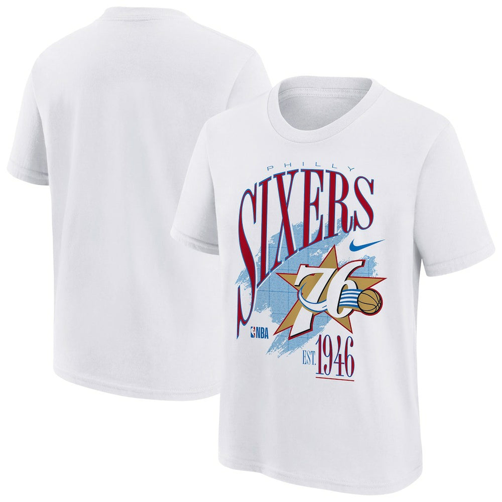 Nike Philadelphia 76ers Youth Hardwood Classics Champs Max90 T-Shirt White