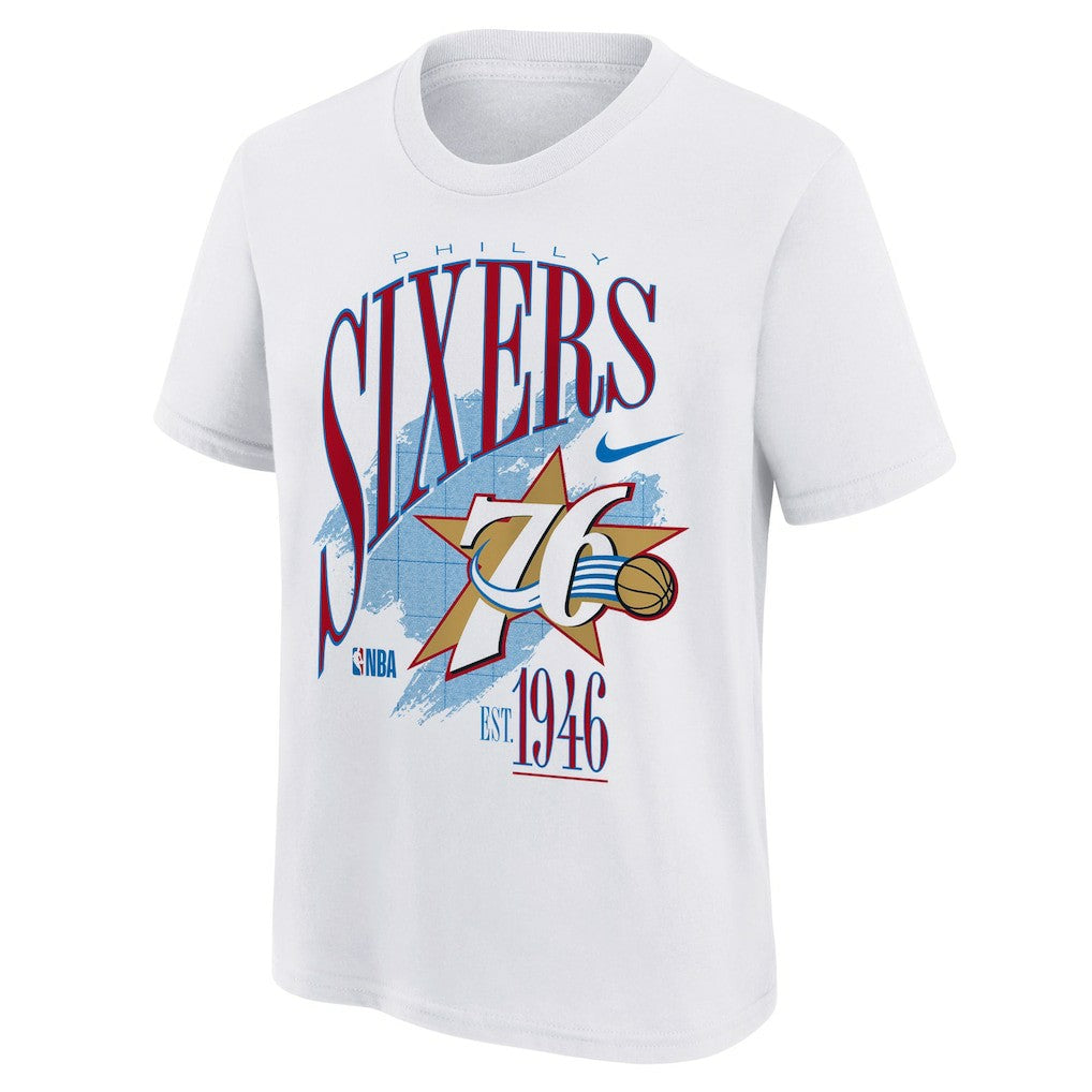 Nike Philadelphia 76ers Youth Hardwood Classics Champs Max90 T-Shirt White