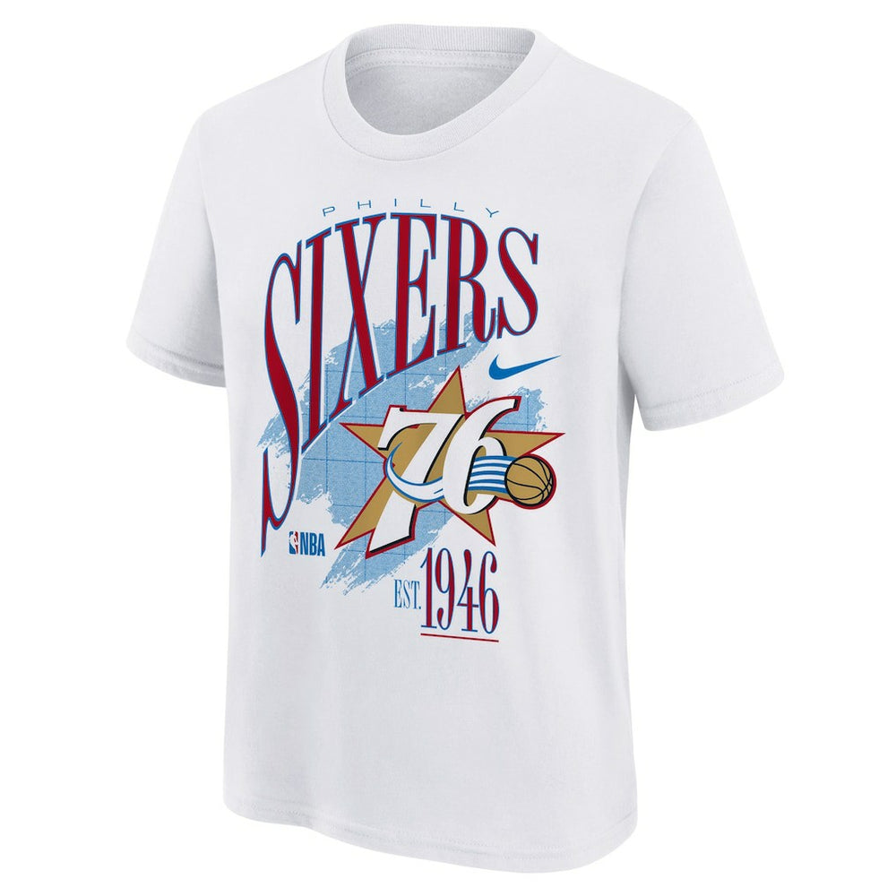 Nike Philadelphia 76ers Youth Hardwood Classics Champs Max90 T-Shirt White