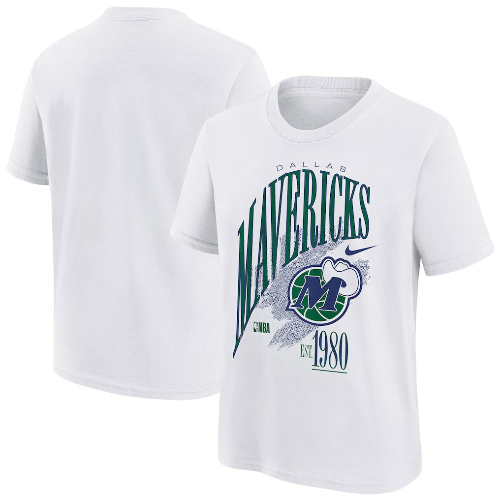 Nike Dallas Mavericks Youth Hardwood Classics Champs Max90 T-Shirt White
