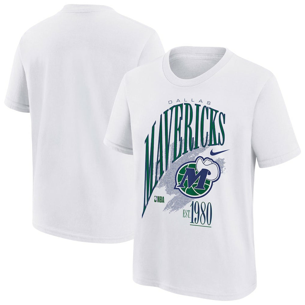 Nike Dallas Mavericks Youth Hardwood Classics Champs Max90 T-Shirt White
