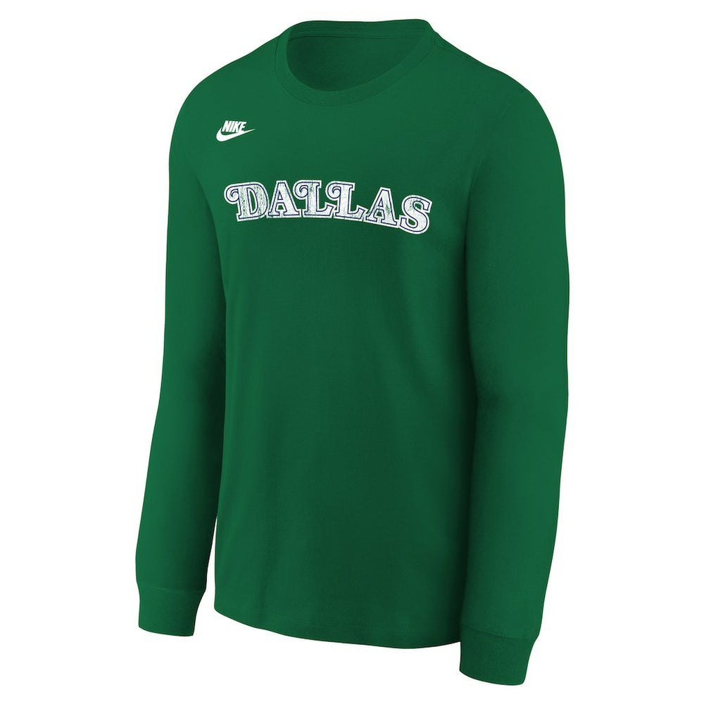 Nike Dallas Mavericks Youth Hardwood Classics Essential Logo Max90 Long Sleeve T-Shirt Green