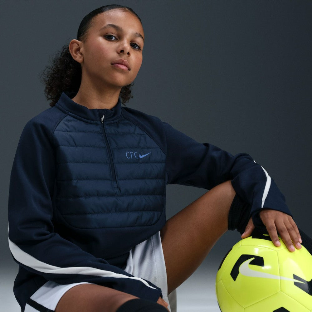 Nike - Chelsea Youth 2025/26 Academy Winter Warrior Drill Training Top - Navy