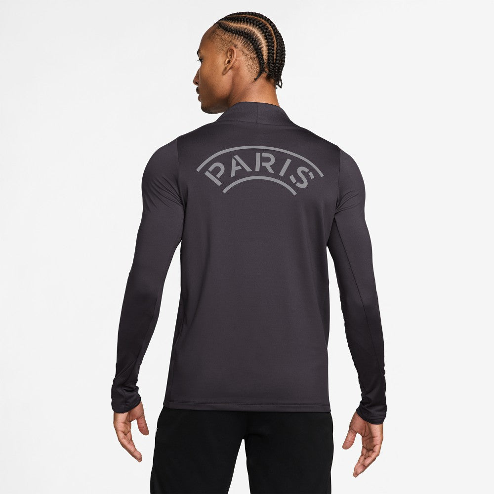 Nike - Paris Saint-Germain Strike Drill Quarter-Zip Long Sleeve Dri-FIT Top - Anthracite