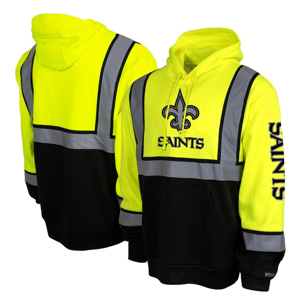 New Orleans Saints High-Visibility Safety Hooded Sweatshirt - Yellow - NFL