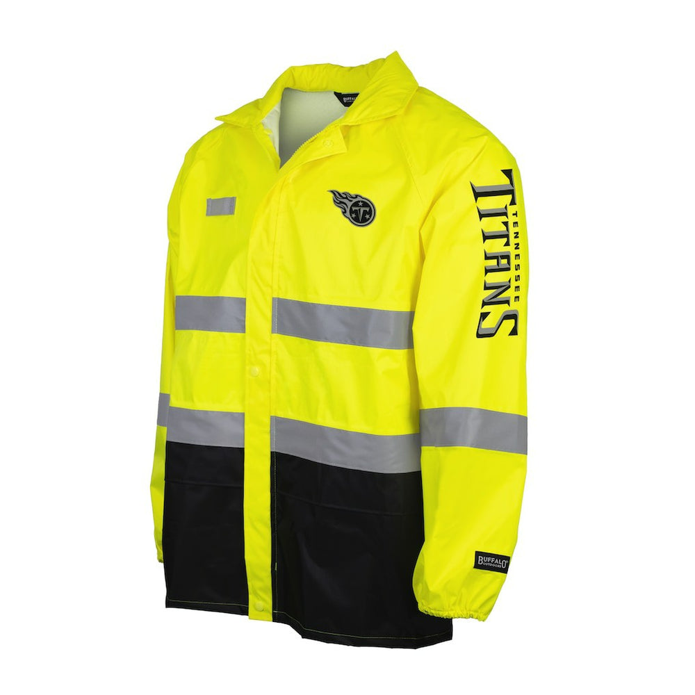 Tennessee Titans Hi-Vis Safety Waterproof Rainshell Full-Zip Hooded Jacket - Yellow - NFL