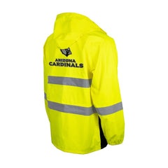 Arizona Cardinals Hi-Vis Safety Waterproof Rainshell Full-Zip Hooded Jacket - Yellow - NFL
