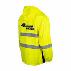 Carolina Panthers Hi-Vis Safety Waterproof Rainshell Full-Zip Hooded Jacket - Yellow - NFL