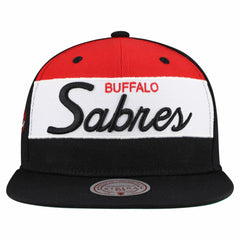 Buffalo Sabres Mitchell & Ness Retro Script Colorblock Snapback Hat - Black | NHL discount