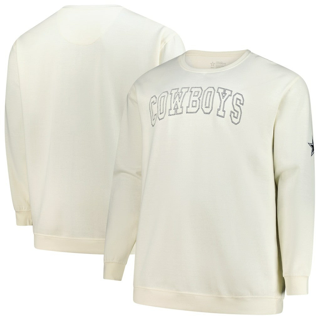 Dallas Cowboys Profile Big & Tall Fleece Sweatshirt - Cream - NFL