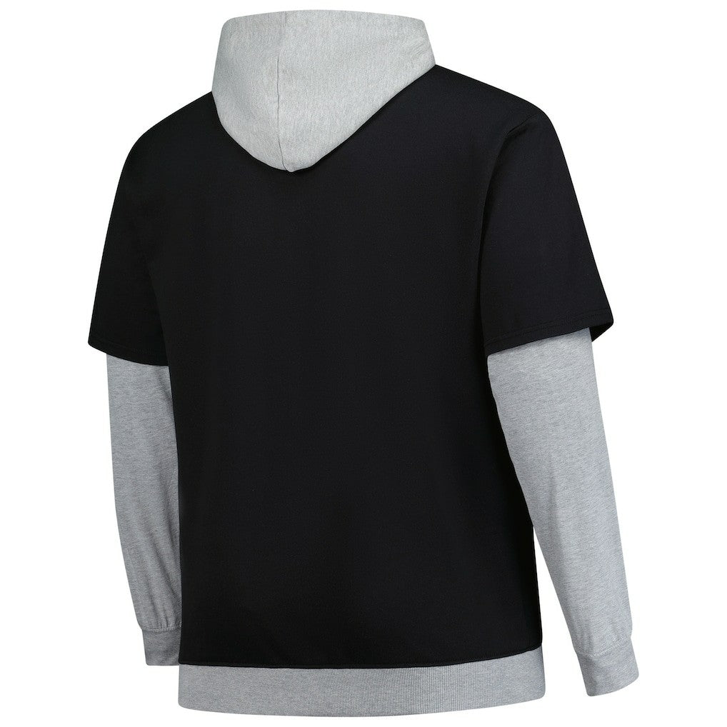 Pittsburgh Steelers Big & Tall Twofer Pullover Hoodie - Black/Heather Gray - Fanatics