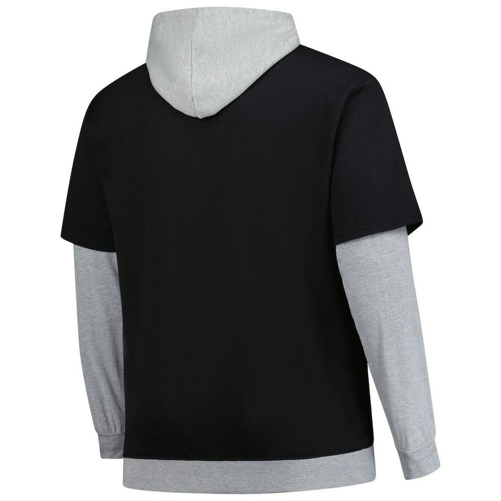 Pittsburgh Steelers Big & Tall Twofer Pullover Hoodie - Black/Heather Gray - Fanatics