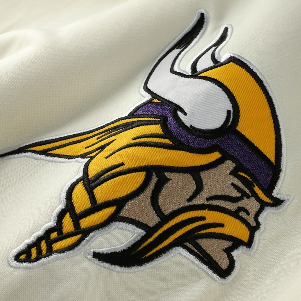 Minnesota Vikings Profile Big & Tall Chest Print and Logo Short Sleeve Pullover Hoodie - Oatmeal - NFL