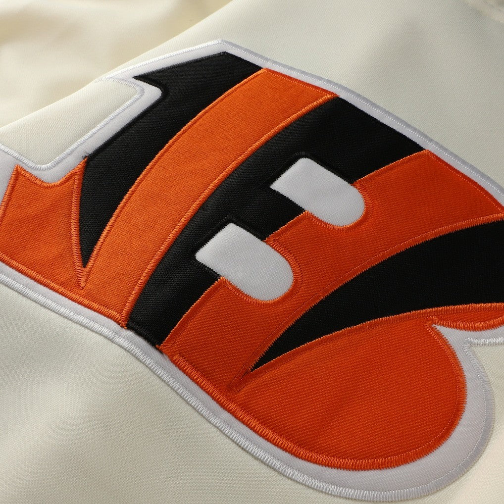 Cincinnati Bengals Profile Big & Tall Chest Print and Logo Short Sleeve Pullover Hoodie - Oatmeal - NFL