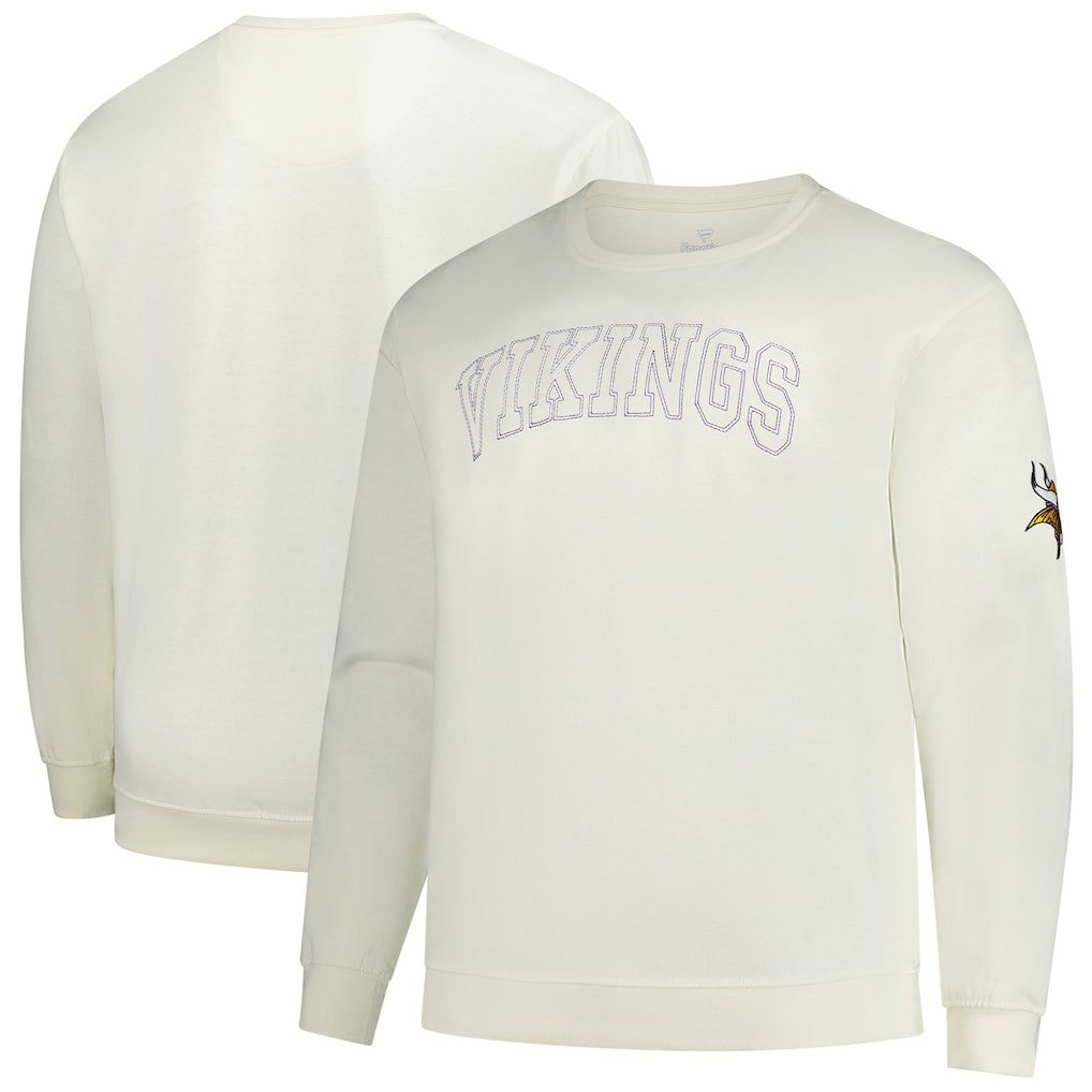 Minnesota Vikings Profile Big & Tall Fleece Sweatshirt - Cream - NFL