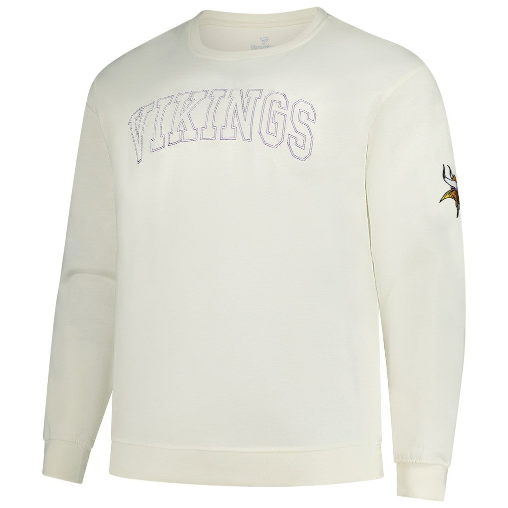 Minnesota Vikings Profile Big & Tall Fleece Sweatshirt - Cream - NFL