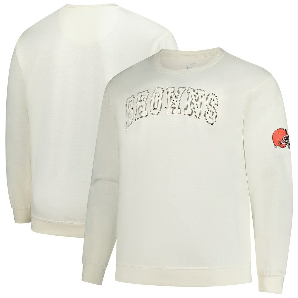 Cleveland Browns Profile Big & Tall Fleece Sweatshirt - Cream - NFL
