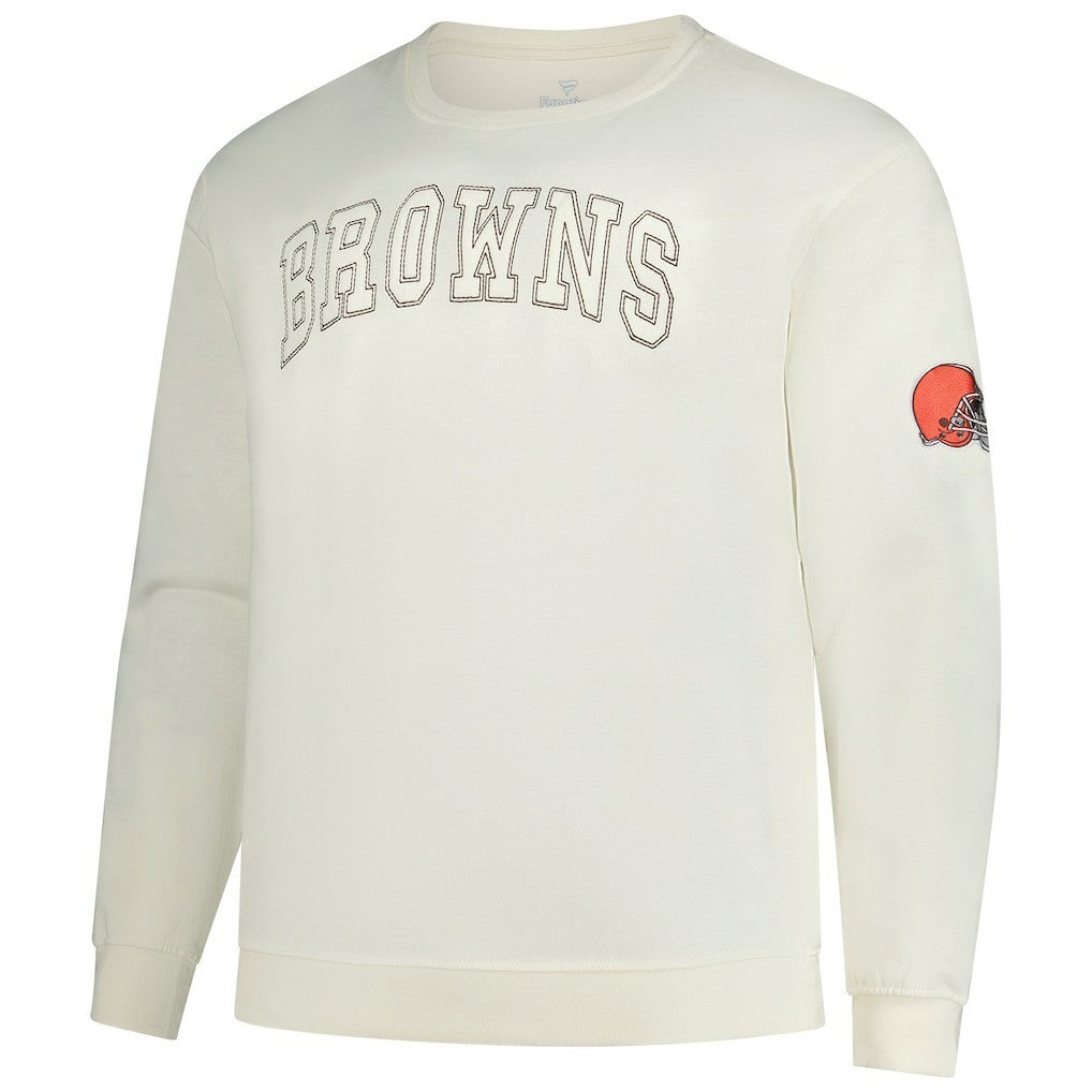 Cleveland Browns Profile Big & Tall Fleece Sweatshirt - Cream - NFL