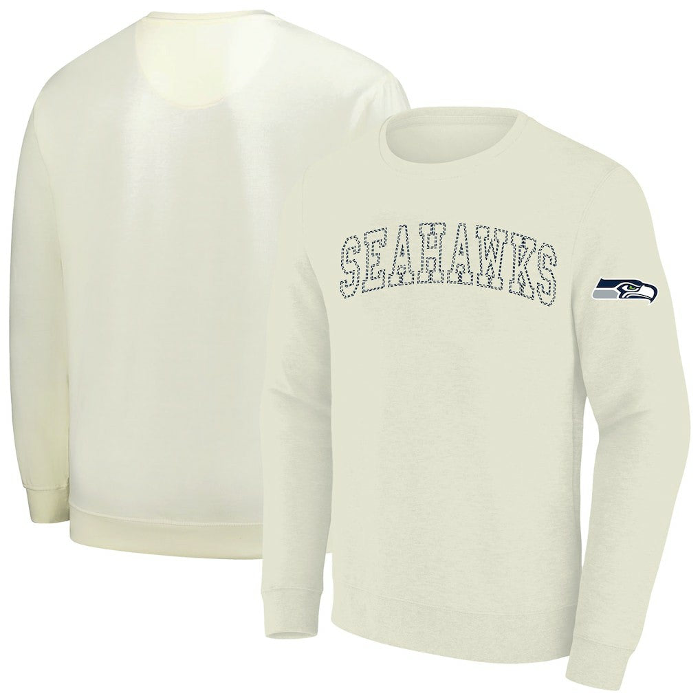 Seattle Seahawks Profile Big & Tall Fleece Sweatshirt - Cream - NFL