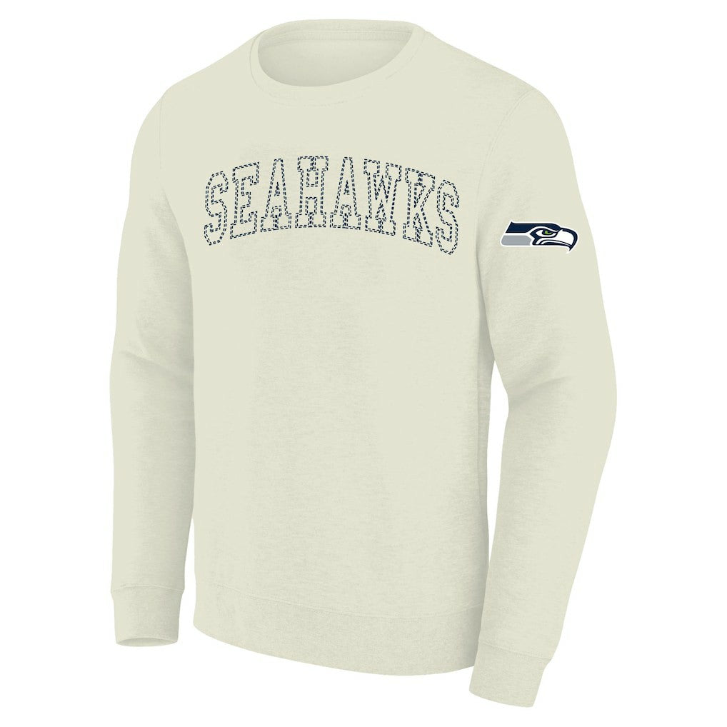 Seattle Seahawks Profile Big & Tall Fleece Sweatshirt - Cream - NFL