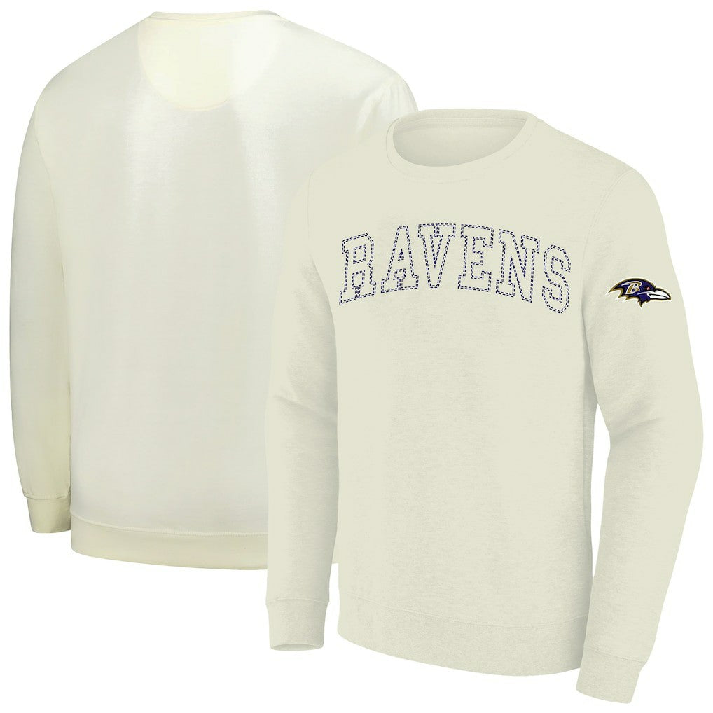 Baltimore Ravens Profile Big & Tall Fleece Sweatshirt - Cream - NFL