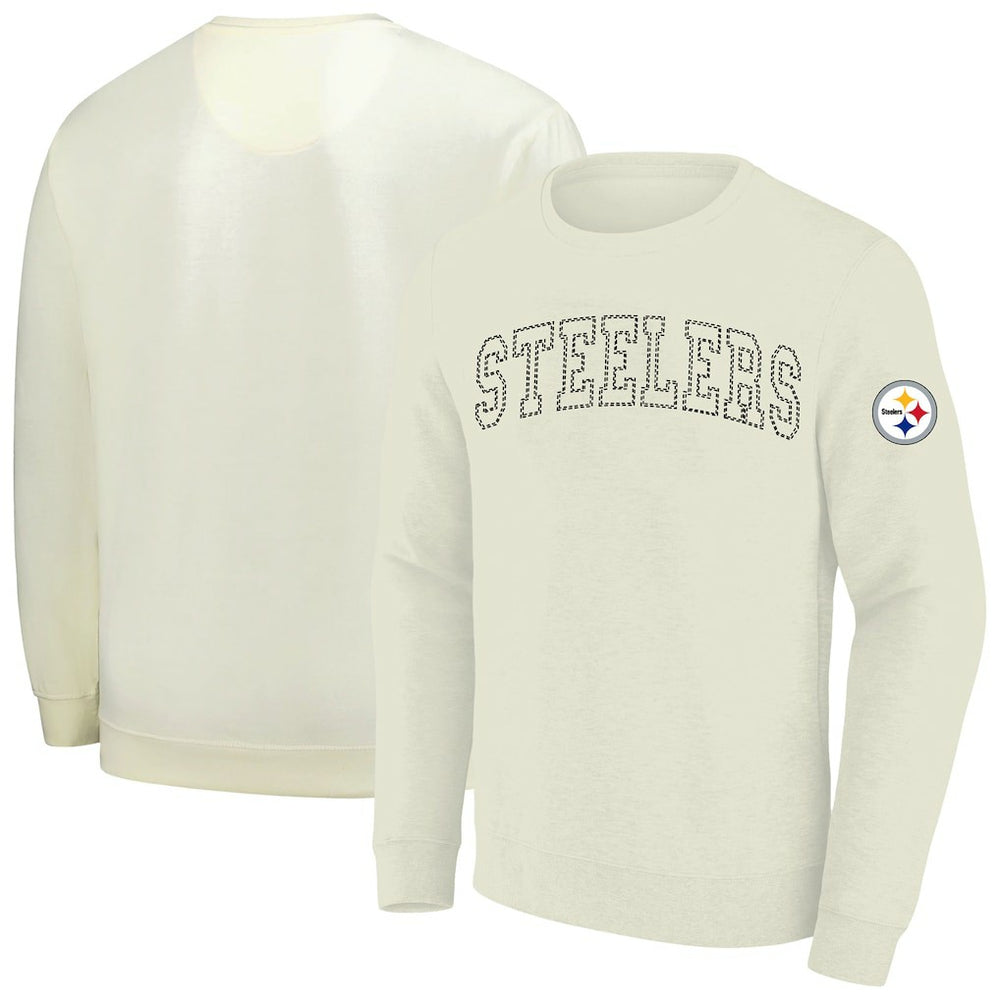 Pittsburgh Steelers Profile Big & Tall Fleece Sweatshirt - Cream - NFL