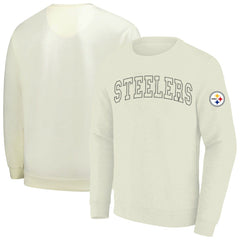 Pittsburgh Steelers Profile Big & Tall Fleece Sweatshirt - Cream - NFL