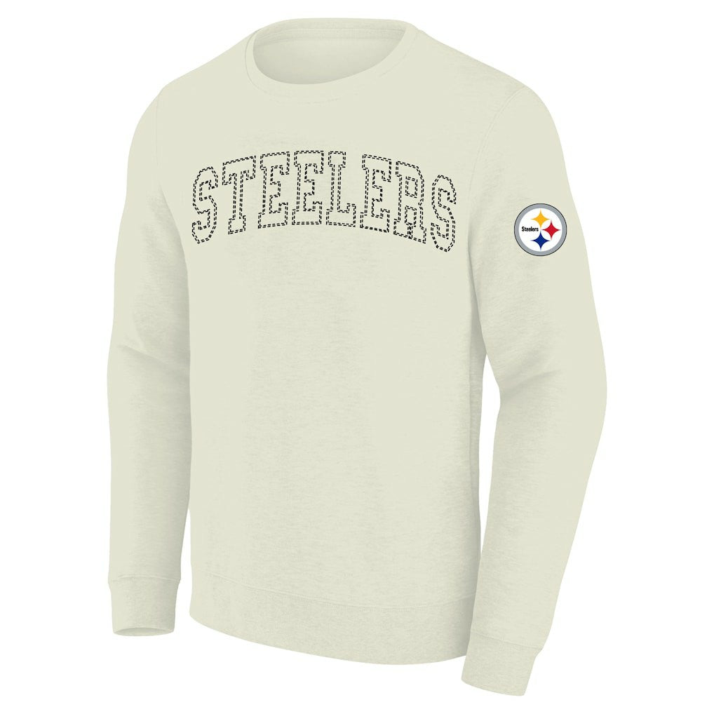 Pittsburgh Steelers Profile Big & Tall Fleece Sweatshirt - Cream - NFL