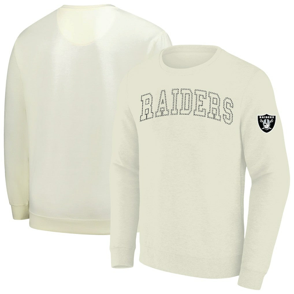Las Vegas Raiders Profile Big & Tall Fleece Sweatshirt - Cream - NFL