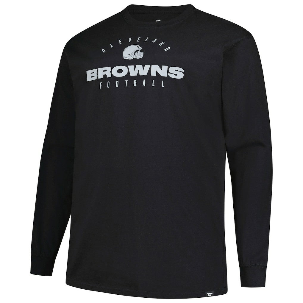 Cleveland Browns Big & Tall Coverage Scheme Long Sleeve T-Shirt - Black - Fanatics