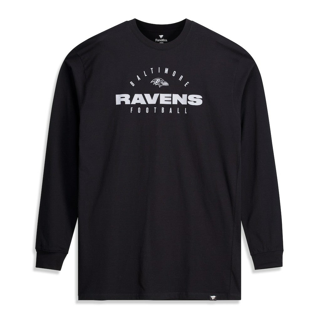 Baltimore Ravens Big & Tall Coverage Scheme Long Sleeve T-Shirt - Black - Fanatics
