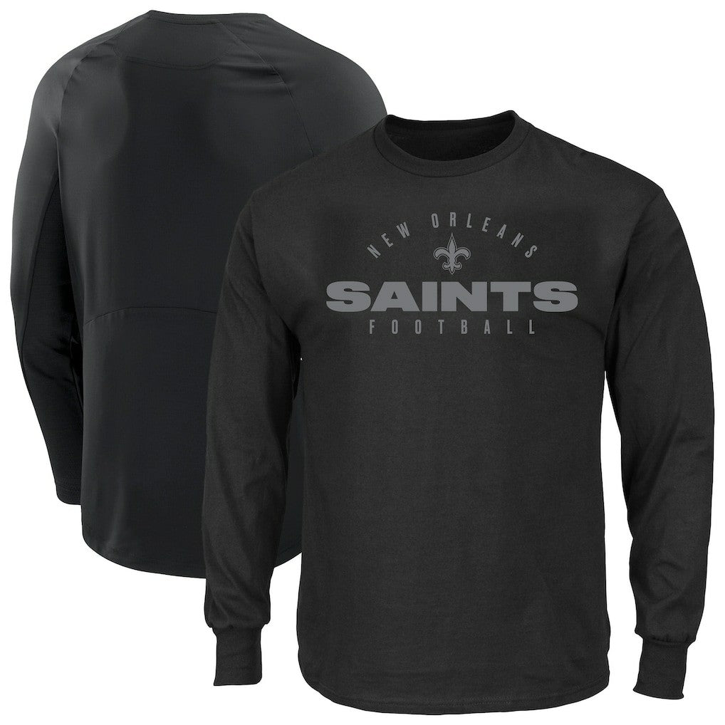 New Orleans Saints Big & Tall Coverage Scheme Long Sleeve T-Shirt - Black - Fanatics