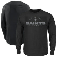 New Orleans Saints Big & Tall Coverage Scheme Long Sleeve T-Shirt - Black - Fanatics