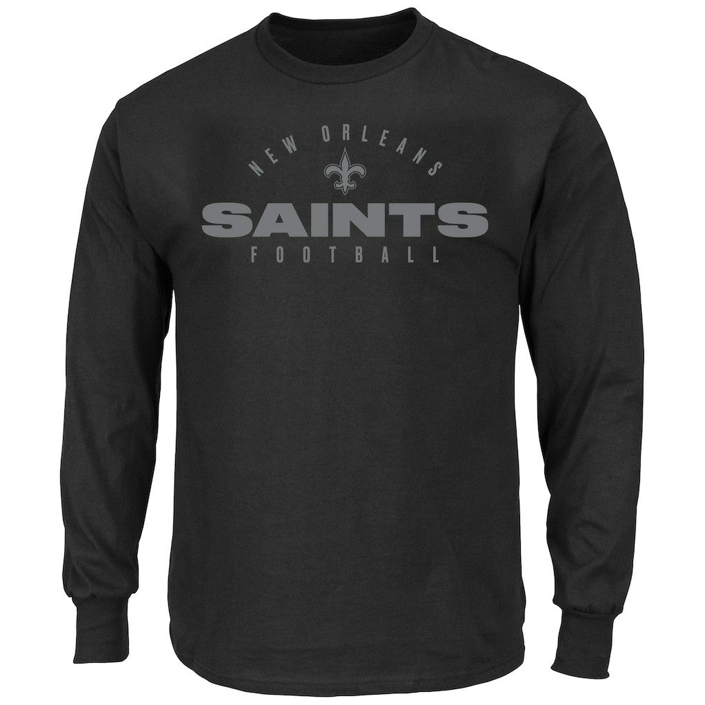 New Orleans Saints Big & Tall Coverage Scheme Long Sleeve T-Shirt - Black - Fanatics