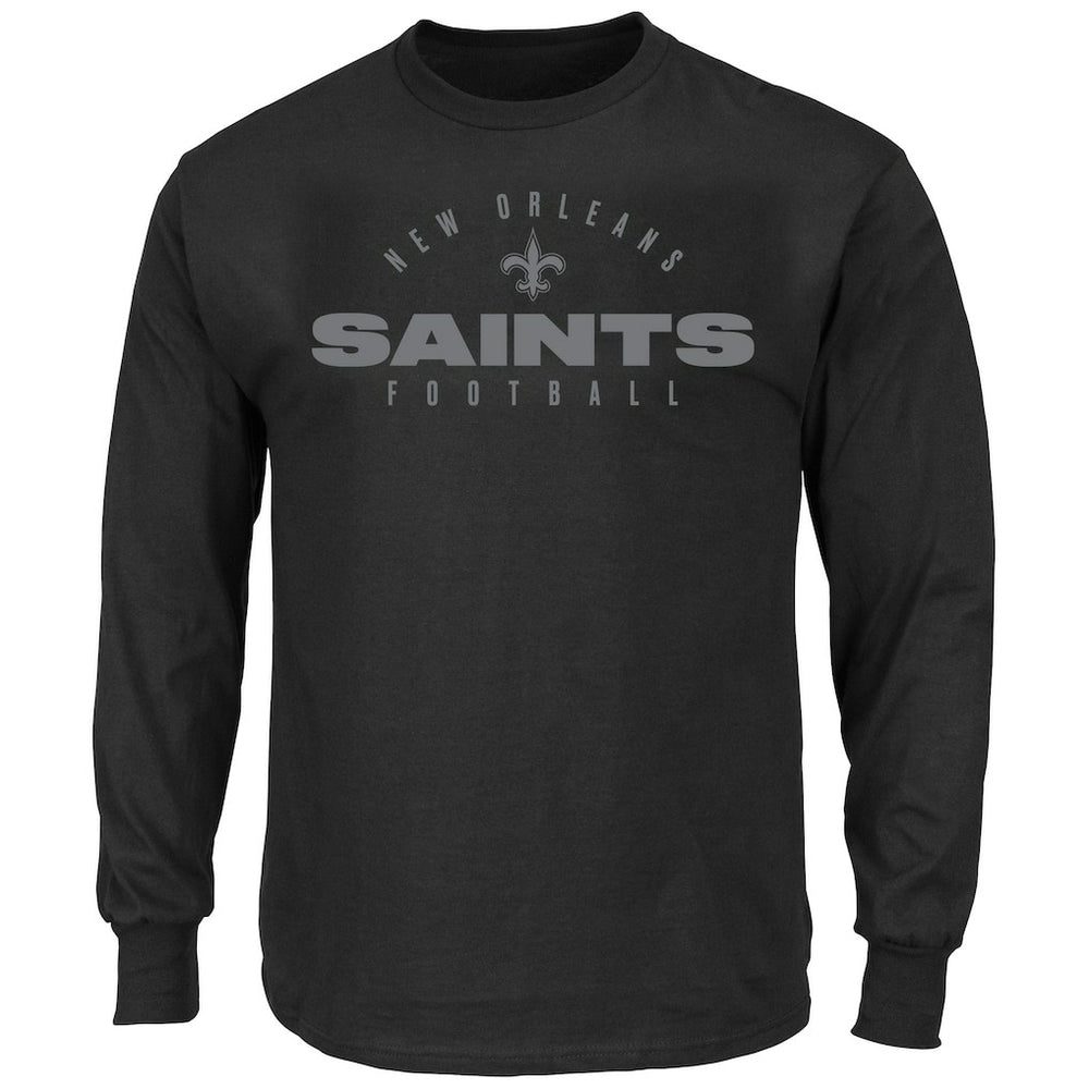 New Orleans Saints Big & Tall Coverage Scheme Long Sleeve T-Shirt - Black - Fanatics