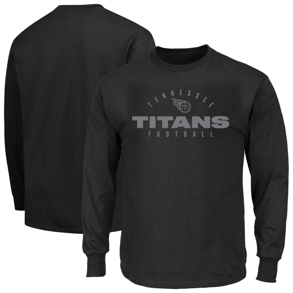 Tennessee Titans Big & Tall Coverage Scheme Long Sleeve T-Shirt - Black - Fanatics