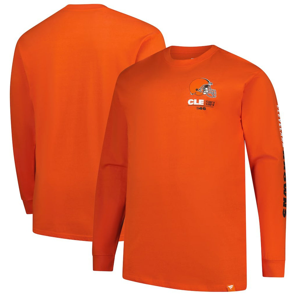 Cleveland Browns Big & Tall Clock Management Legacy Long Sleeve T-Shirt - Orange - Fanatics