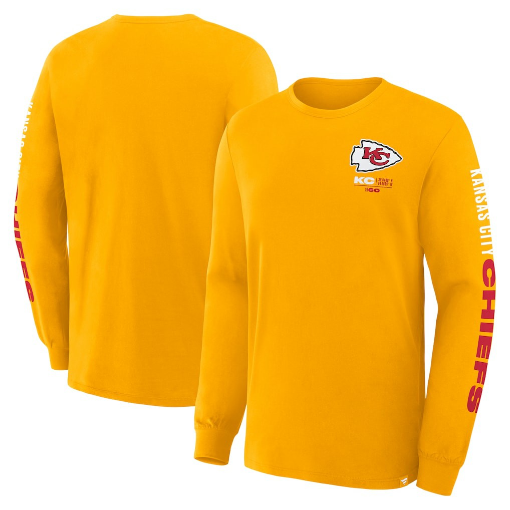 Kansas City Chiefs Big & Tall Clock Management Legacy Long Sleeve T-Shirt - Gold - Fanatics