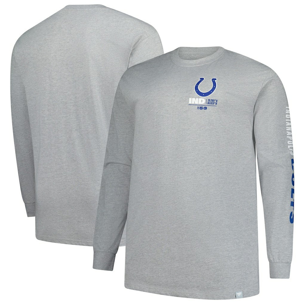 Indianapolis Colts Big & Tall Clock Management Legacy Long Sleeve T-Shirt - Heather Gray - Fanatics