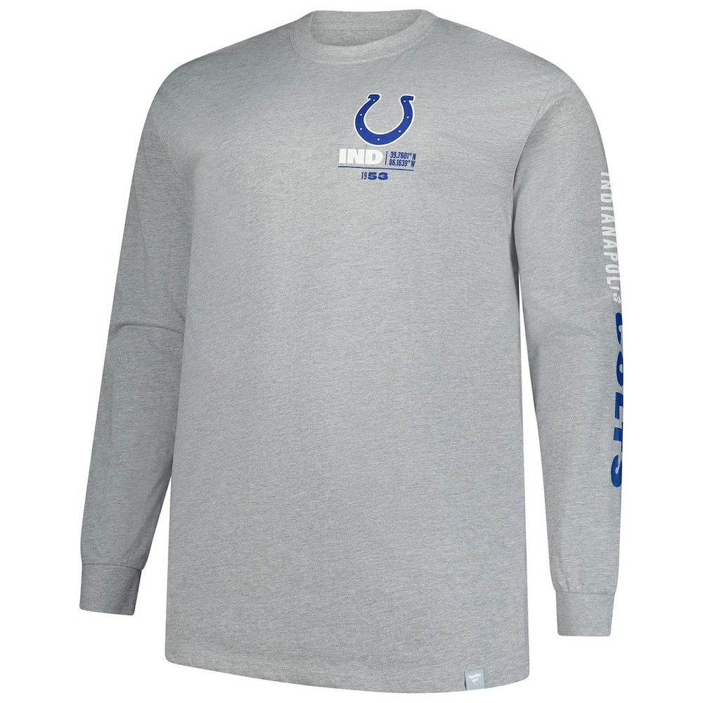 Indianapolis Colts Big & Tall Clock Management Legacy Long Sleeve T-Shirt - Heather Gray - Fanatics