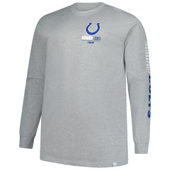Indianapolis Colts Big & Tall Clock Management Legacy Long Sleeve T-Shirt - Heather Gray - Fanatics