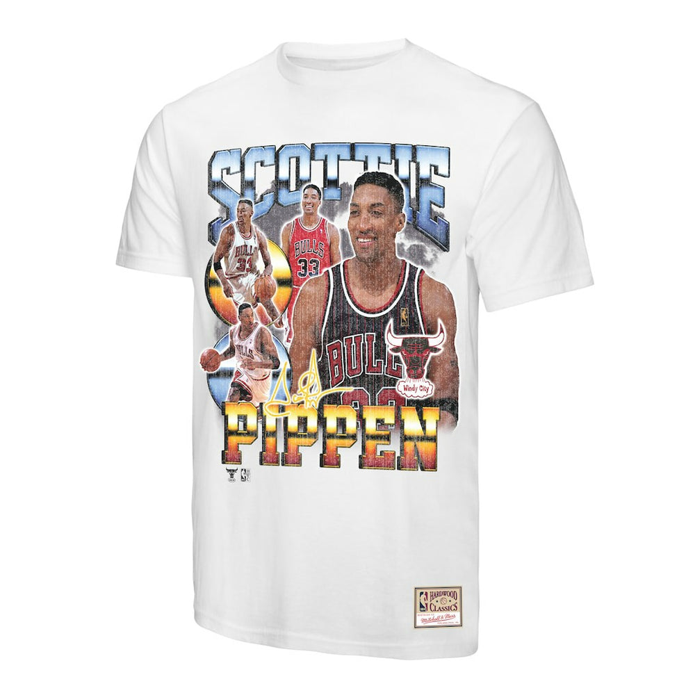 Mitchell & Ness Scottie Pippen Chicago Bulls Hardwood Classics Commemorative Player Collage T-Shirt White