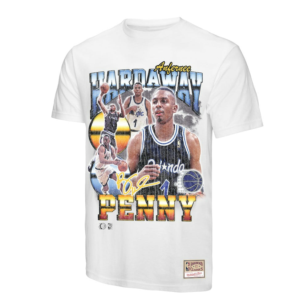 Mitchell & Ness Penny Hardaway Orlando Magic Hardwood Classics Commemorative Player Collage T-Shirt White