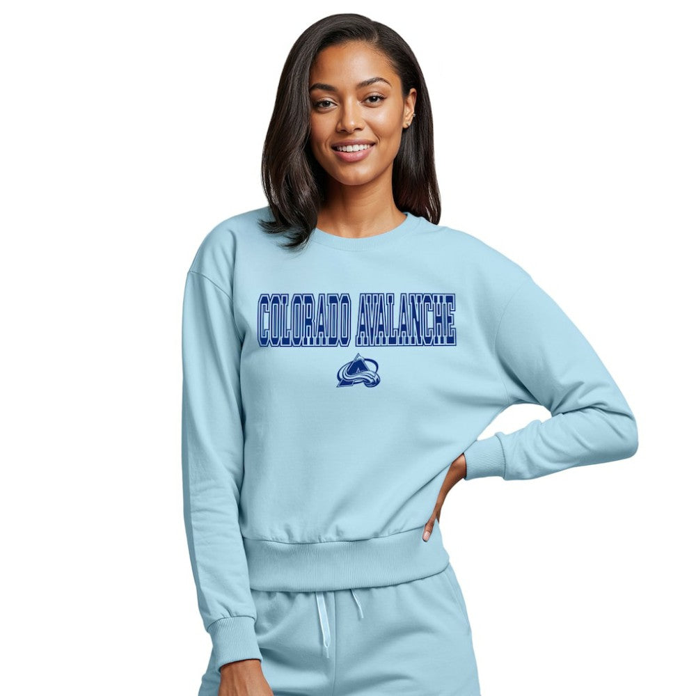 Colorado Avalanche Concepts Sport Women's Tonal Pullover Sweatshirt - Light Blue | NHL discount