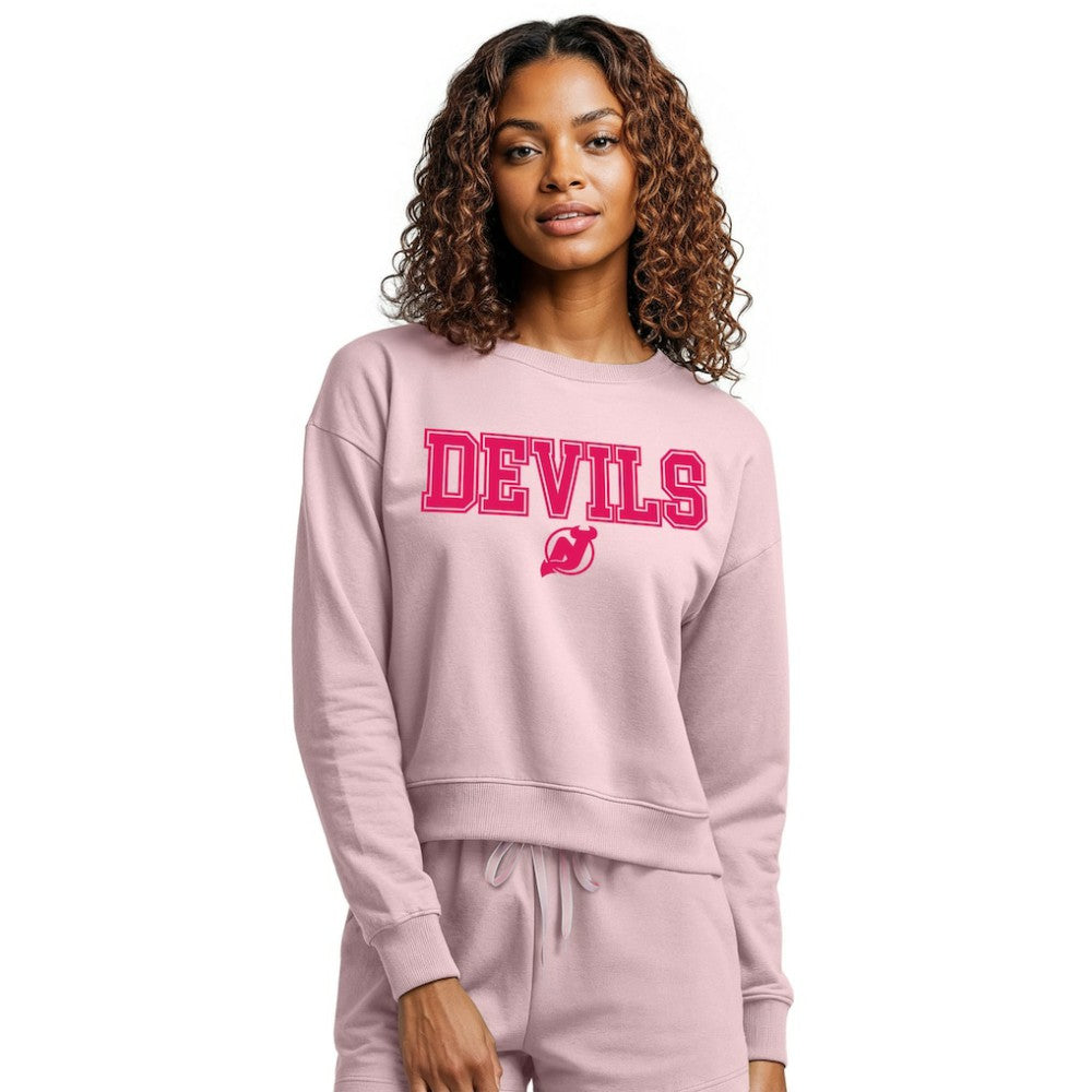 New Jersey Devils Concepts Sport Women's Tonal Pullover Sweatshirt - Pink | NHL online