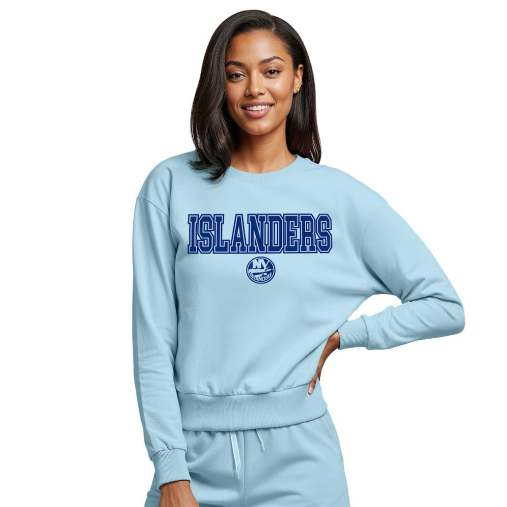 New York Islanders Concepts Sport Women's Tonal Pullover Sweatshirt - Light Blue | NHL sale