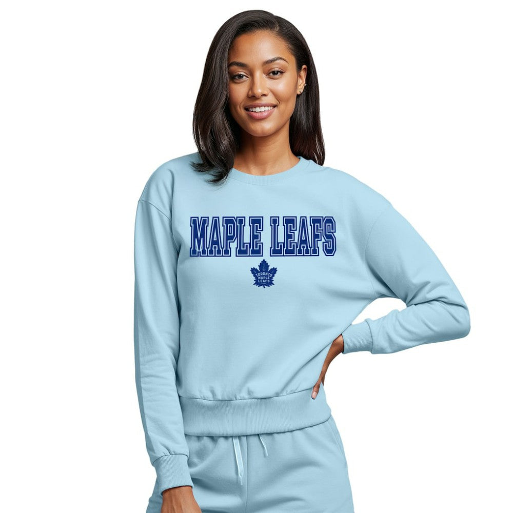Toronto Maple Leafs Concepts Sport Women's Tonal Pullover Tri-Blend Sweatshirt - Light Blue | NHL Clearance
